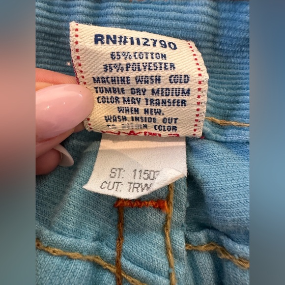 True Religion vintage y2k blue corduroy joey flare pants - Picture 10 of 10